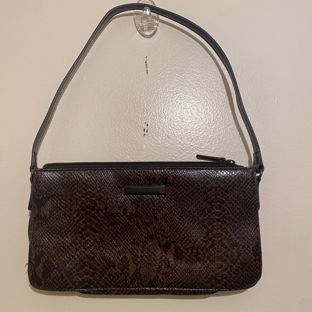 ESPRIT Elegant Brown Snake Print Women's Bag
